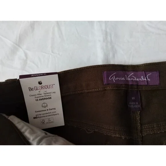 NEW Gloria Vanderbilt Amanda Original Slimming Jeans Size 10 Huckleberry + Olive - Picture 11 of 16